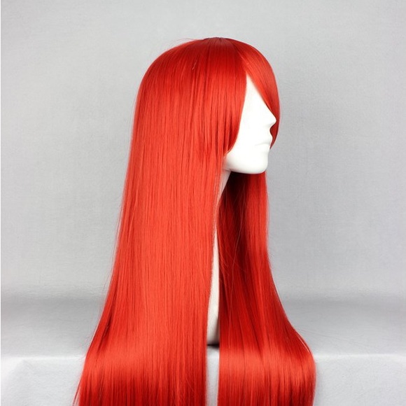 80cm Long Red Wig Long Straight Shakugan no Shana-shana Lolita Anime Cosplay - Picture 3 of 4